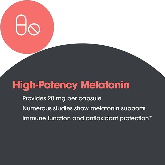 Allergy Research Group Melatonin - Delivers 20 mg Melatonin - Maximum Strength - Supports Healthy Sleep Patterns &amp Optimized Absorption - 60 Servings - 60 Tablets