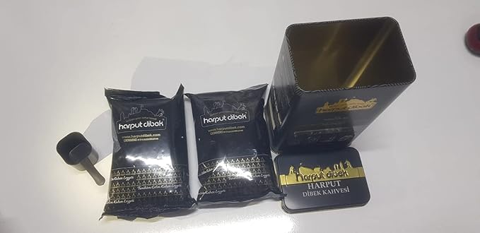 Harput Dibek Ground Coffee Arabica Fine Grade Medium Roast 500 Gr - 18 Oz Cardamom Coffee 1 Canister