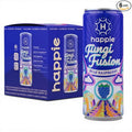 Happie Fungi Fusion Blue Raspberry – Sparkling Adaptogen Drink with Lion’s Mane Cordyceps &amp Red Reishi – Plant-Based Nootropic 40 Calorie Agave Nectar Vegan Wellness Soda Alternative