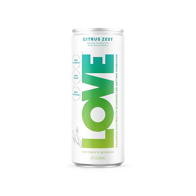 Be LOVE™ Lightly Flavored Still Electrolyte Drink — Non-Carbonated Zero Sugar Zero Calories Zero Caffeine — Clean Daily Hydration (Pack of 12 Citrus Zest)