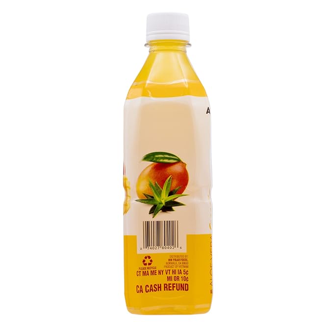 Season Aloe Vera Drink with Pulp Mango Flavor 16.9 fl oz (Pack of 24)