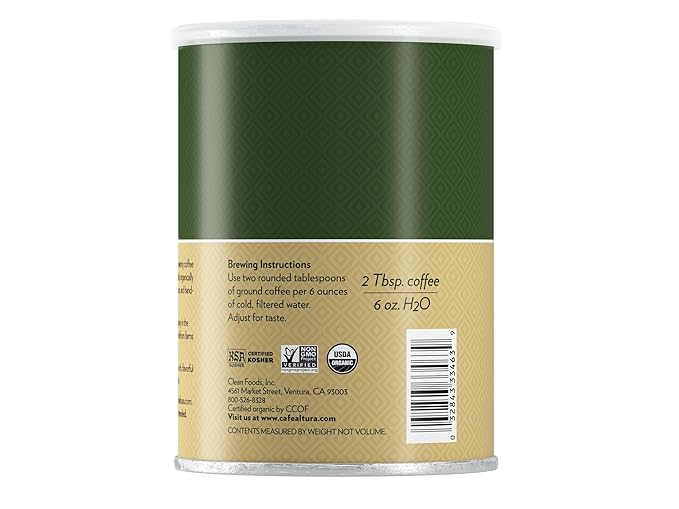 Cafe Altura Ground Organic Coffee Dark Roast 12 oz Can (Pack of 6)
