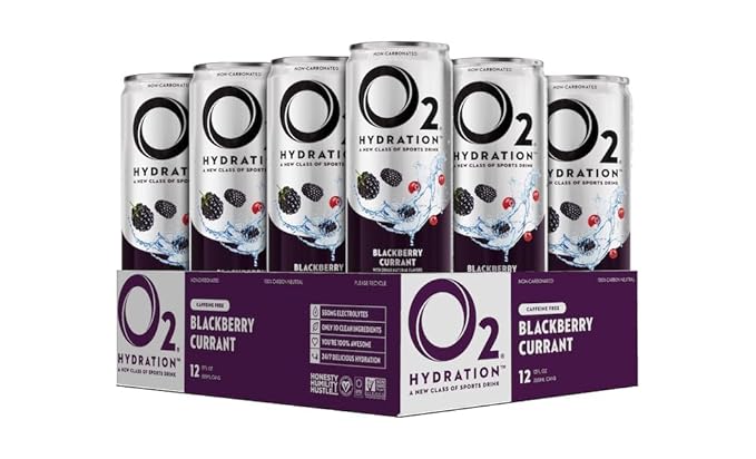 O2 Blackberry Currant Post Workout Recovery Drink - Powerful Electrolyte Drink for Daily Hydration