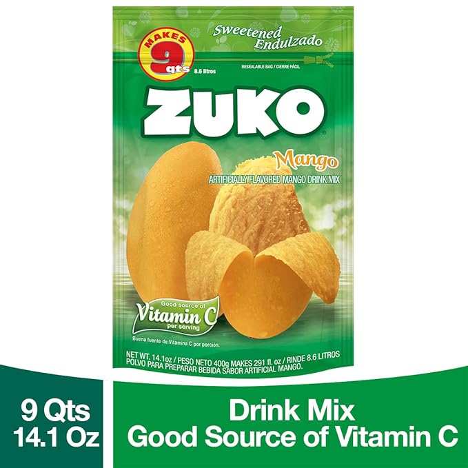 Zuko Mango Instant Powder Drink Family Pack 14.1 oz Pack of 6