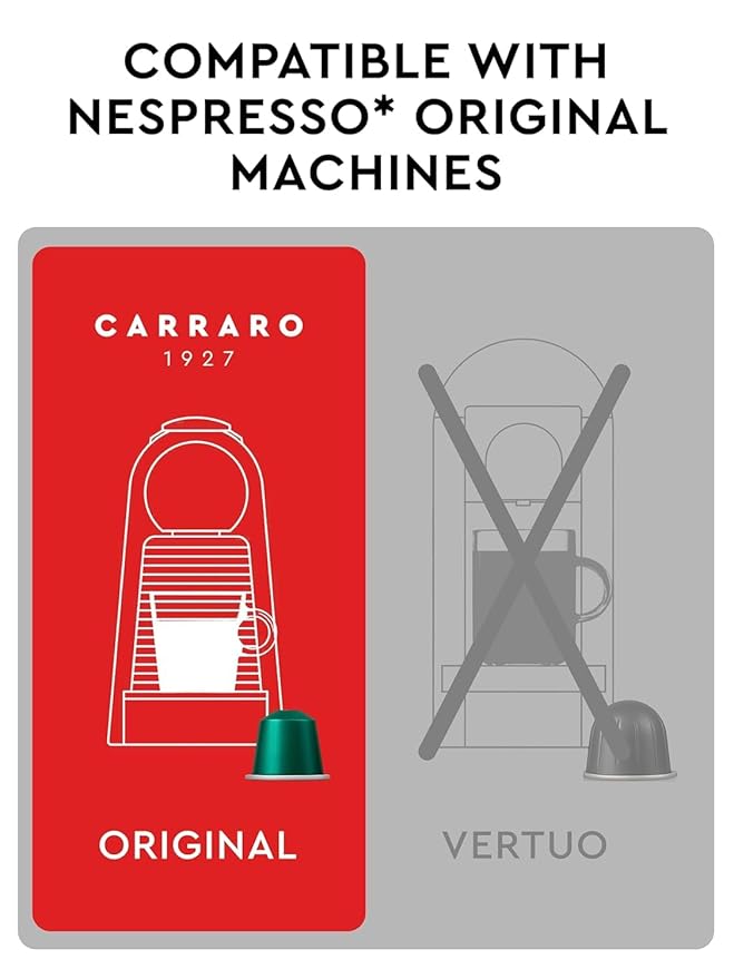 CARRARO 1927 Variety Pack Delicious Espresso Capsules - 100 Aluminum Espresso Pods Compatible with Nespresso Original line Medium and Dark Roast Made in Italy