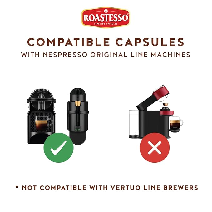 Roastesso Aluminum Espresso Capsules Flavors Variety Pack Natural Flavored Coffee Pods with French Vanilla Caramel Chocolate &amp Hazelnut Compatible with Nespresso Original Machines (40 Count)