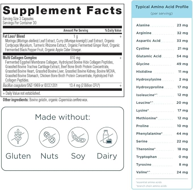 Ancient Nutrition Multi Collagen Advanced Capsules Lean 90 Count + Multi Collagen Protein Powder Unflavored 45 Servings