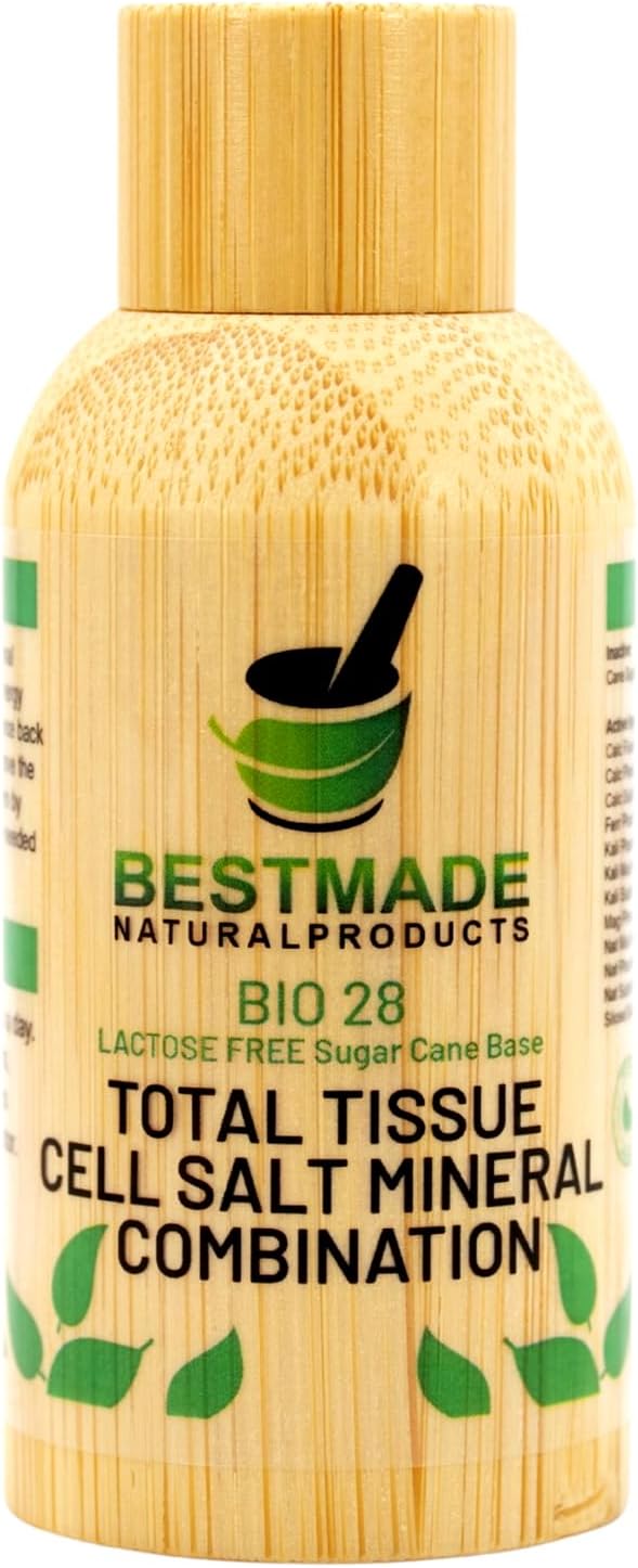 Bestmade Total Tissue Cell Salt Mineral Combination BIO28 Lactose-Free - Helps Body Absorb Nutrients Increases Energy Levels Improves Sleep Patterns and Restores Vitality Vegan 350 Pellets