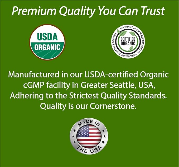 Heart Health Blend CholesterolSupport | USDA Organic Supplement w/Extracts of Green Tea Dandelion Bitter Melon Moringa | 60-Day Supply | Vegan Non-GMO Gluten-Free Made in USA