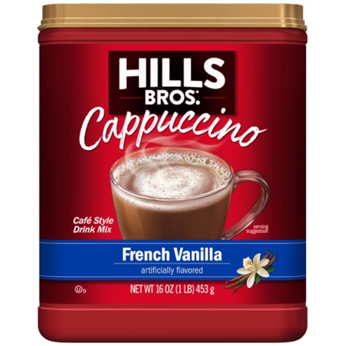 Hills Bros. Cappuccino Variety Pack - French Vanilla &amp Decaf French Vanilla (2 Each / 16oz)