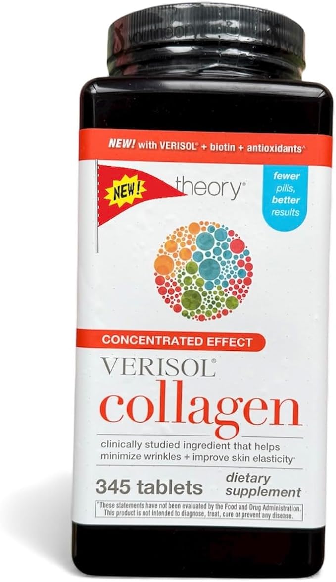 New You. Theory_Verisol Collagen Supplement with Biotin and Antioxidants 345 Tablets Concentrated Effect for Skin Elasticity and Wrinkle ReductionConcentrated 3 Tablets a Day115 Days Supply