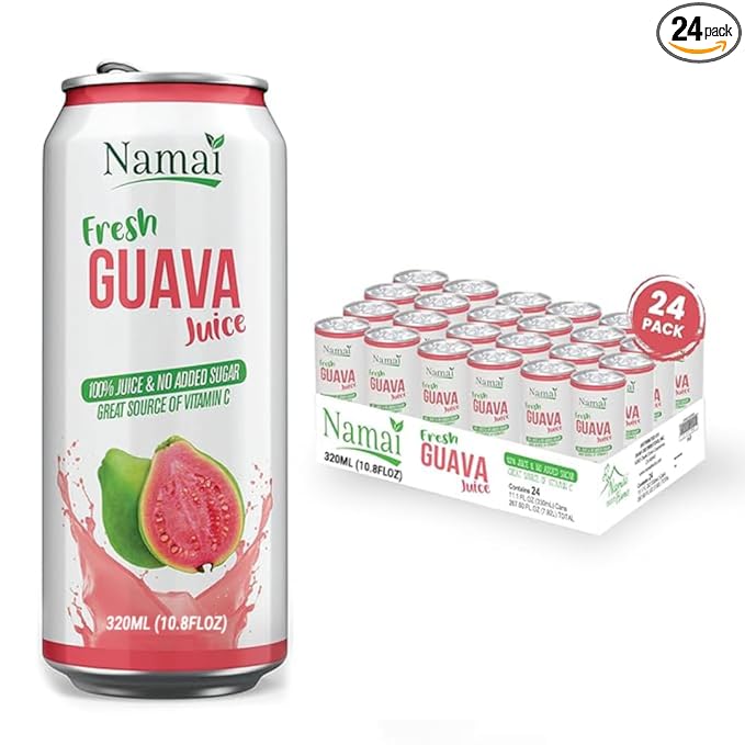 Namai 100% All Natural Pure Guava Juice No Added Sugar No Preservatives Pack of 24
