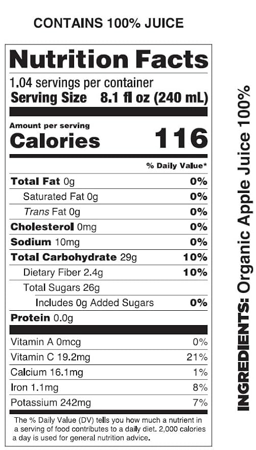 Pomona Organic Apple Juice (Pack of 12) Cold Pressed USDA Organic Juices Apples And Lemon Juice No Added Sugar Not From Concentrate Vegan Kosher Non GMO Pasteurized 8.4 Oz Glass Bottles