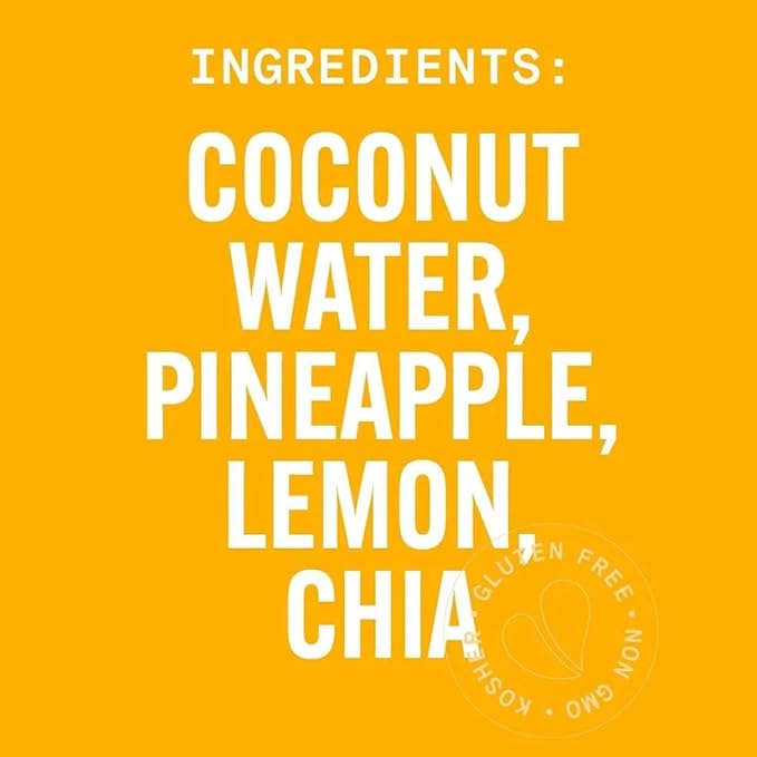 Pure Green Cold Pressed Juice - Coconut Hydrate - Fresh Functional Blend with Coconut Water Pineapple Lemon Chia Seeds - Natural Gluten Free Non-GMO No Artificial Colors or Flavors - Made from R