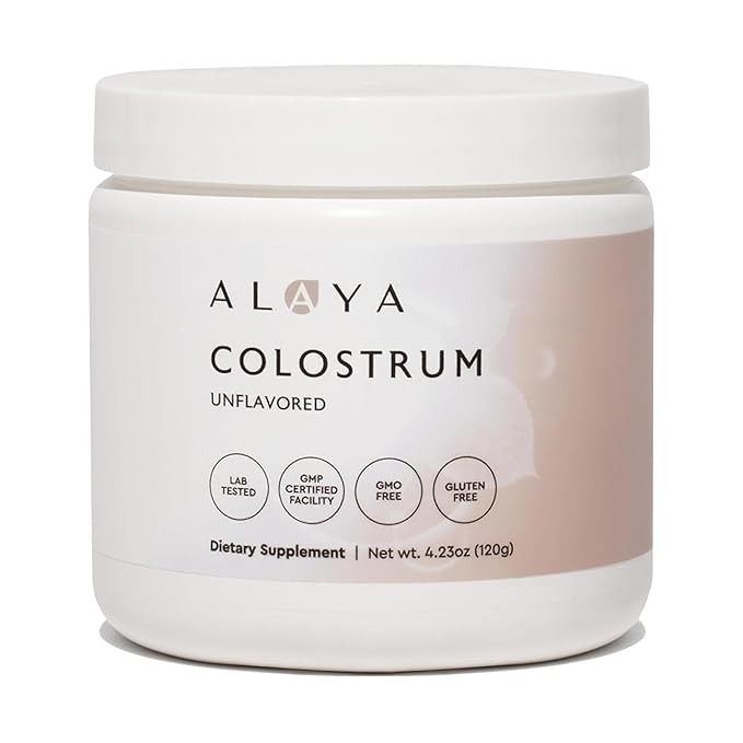 Alaya Naturals Bovine Colostrum Powder – Superfood Bioactive Colostrum for Gut Health Immune Support Hormonal Balance &amp Muscle Recovery Bioavailable Non-GMO Gluten Free