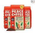 Peace Coffee Tree Hugger Signature Blend Ground Dark Roast Coffee 12 oz Pack of 3 Organic Fair Trade Nutty Smooth Flavor Shade Grown Fresh Roasted