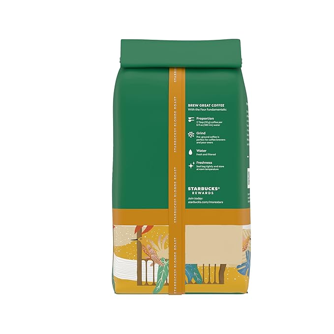 Starbucks Ground Coffee Starbucks Blonde Roast Coffee Decaf Veranda Blend—100% Arabica 1 bag (12 oz) (Pack of 2)