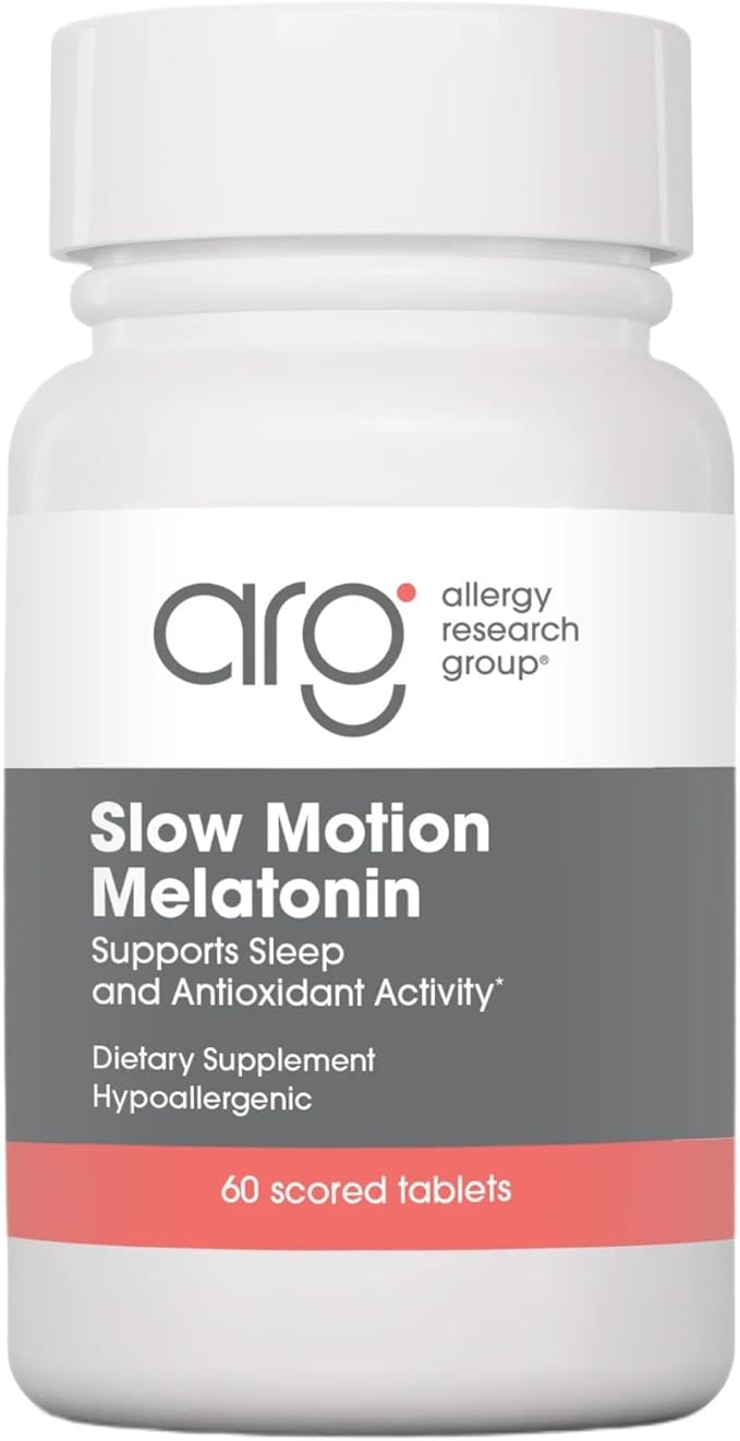 Allergy Research Group NutriCology Slow Motion Melatonin - Delivers 1.2 mg Low-Dose Melatonin - Supports Healthy Sleep Patterns &amp Optimized Absorption - 60 Servings - 60 Tablets