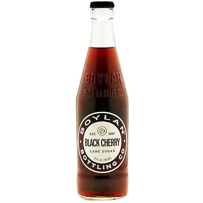 Boylan Black Cherry Soda 12 fl oz (24 Glass Bottles)