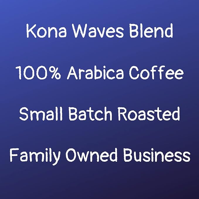 River Moon Coffee Kona Coffee Whole Bean Medium Roast 16 Ounce Kona Waves Hawaiian Blend Sustainably Farmed 100% Arabica