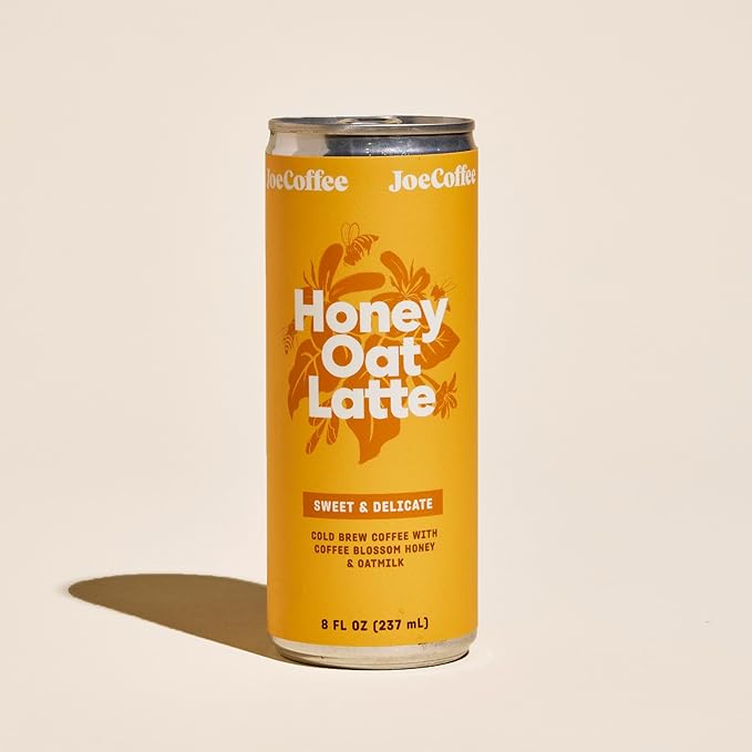Joe Coffee Company - Honey Oat Latte Ready-to-Drink Specialty Coffee Cans (Pack of 12) | NYC Roaster Rainfoest Alliance Certified Kosher Climate-Friendly
