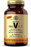 Solgar Iron-Free Formula VM-75 90 Tablets - Multivitamin with Chelated Minerals - Vitamin A B6 B12 C D E - Biotin Magnesium Calcium Zinc - Vegan Gluten &amp Dairy Free Kosher - 90 Servings