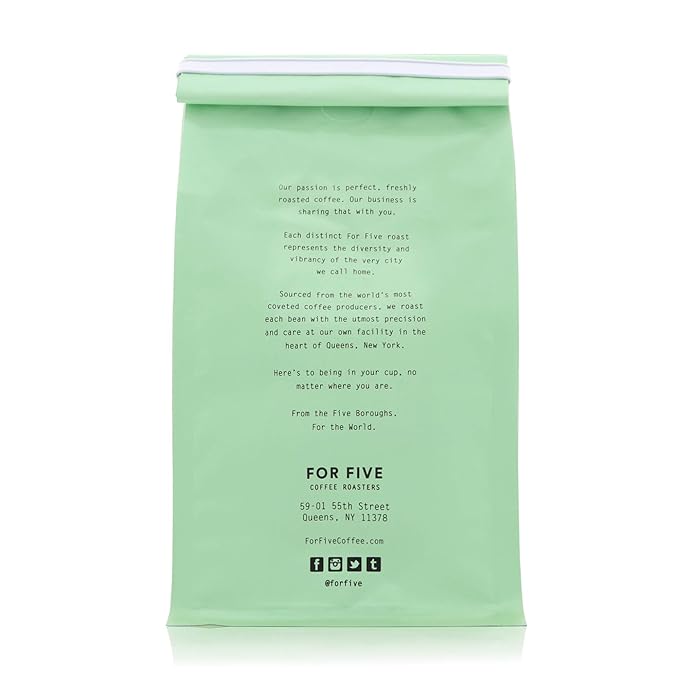 For Five Coffee Roasters - Roasted In NYC - Burundi Light Roast (Origin: Burambi Commune Bururi) Ground 12 oz