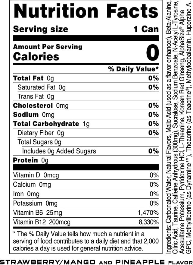 Bucked Up Energy Drink 300mg (Miami) (12 CT)