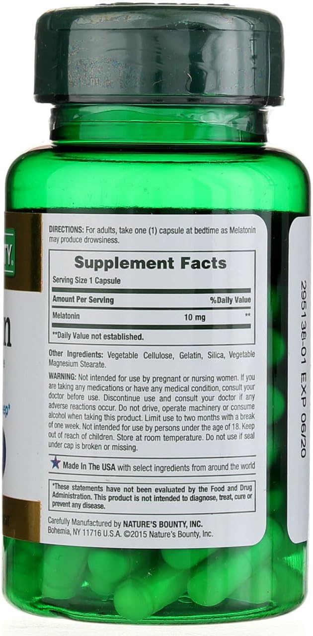 Nature's Bounty Melatonin 10mg Capsules 60 ea (Pack of 2)