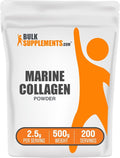 BulkSupplements.com Marine Collagen Powder - Marine Collagen Peptides Supplement for Hair Skin &amp Nails - Hydyrolyzed &amp Gluten Free 2.5g per Serving 500g (1.1 lbs) (Pack of 1)