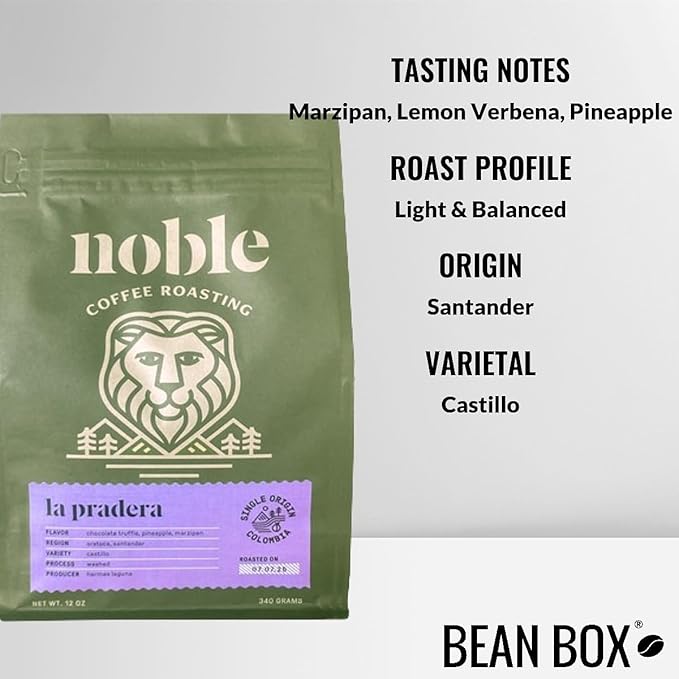 Colombian 'La Pradera' - Roasted by Noble Coffee Roasting - Whole Bean Coffee - 12 Ounce Bag