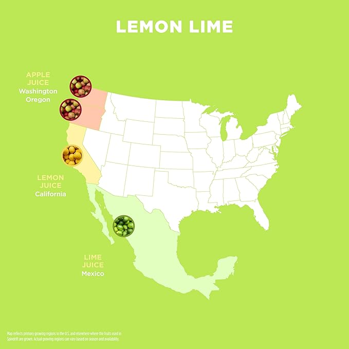 Spindrift Lemon Lime Soda Made with Real Squeezed Fruit Pack of 12