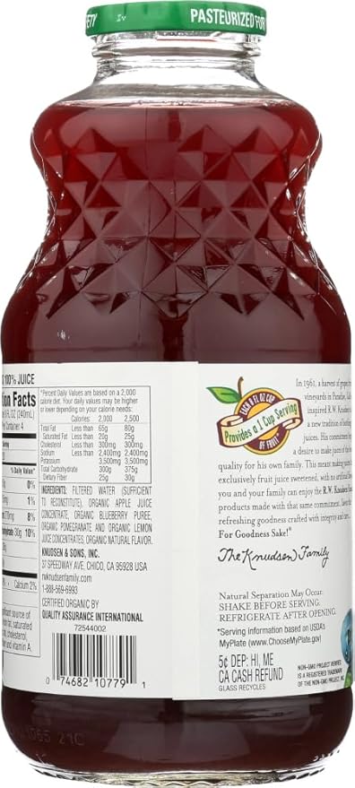 R.w. Knudsen Organic Juice - Blueberry Pomegranate - Case Of 6-32 Fl Oz