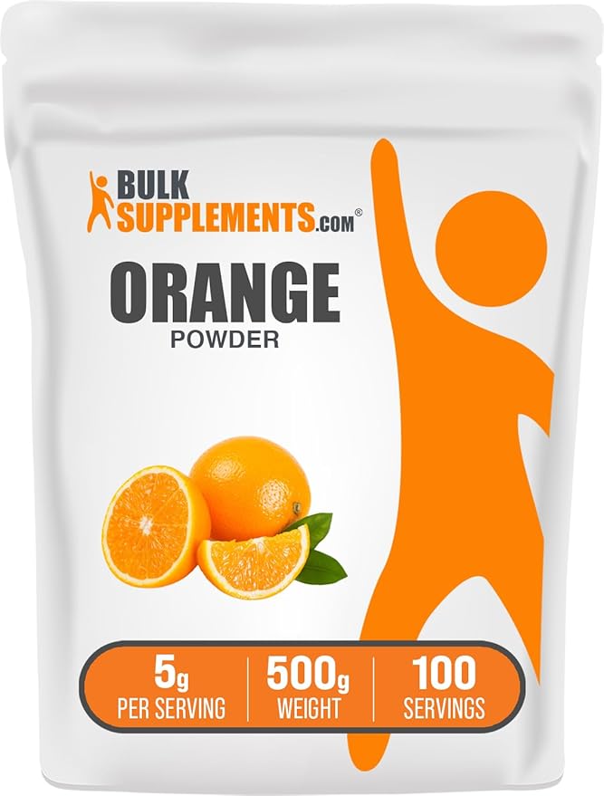 BulkSupplements.com Orange Powder - Orange Fruit Powder Nutrient-Rich Flavoring - Gluten Free 5g per Serving 500g (1.1 lbs) (Pack of 1)