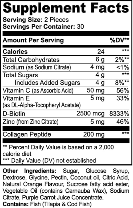 Vigor &amp Veda™ Collagen Gummies – Hair Skin &amp Joint Health – 60 Gummies