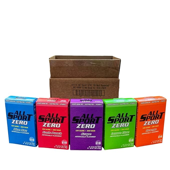 All Sport Zero Sticks Low Calorie ZERO Sugar Electrolyte Sports Drink Mix Vending Pack (Variety Pack Case of 150 Sticks)