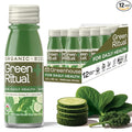 Greenhouse Juice Green Ritual Wellness Shot Brain-Boosting 12-Count 60mL Glass Bottles with Cucumber Spinach Vitamin C &amp Magnesium Supplement 2 Oz Pack of 12
