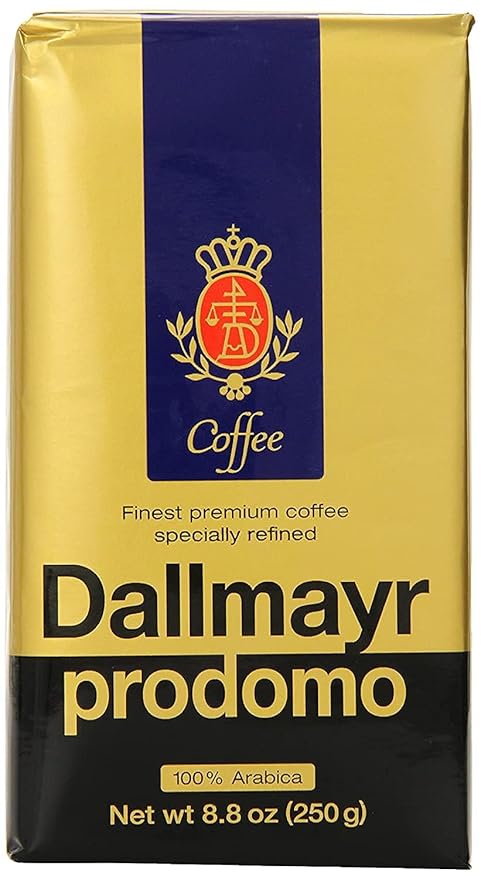 Gourmet Coffee byDallmayr Prodomo Finest Premium Ground Coffee Specially Refined 100% Arabica 8.8 Oz Vacuum Packs - Pack of 2