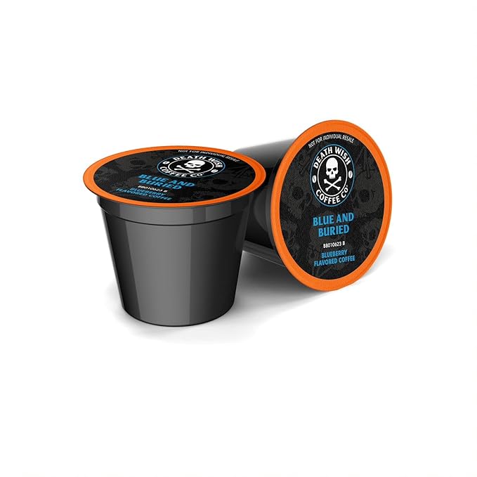 Death Wish Coffee Single Serve Coffee Pods - Fair Trade - Blueberry Vanilla Flavored (Pack of 2)