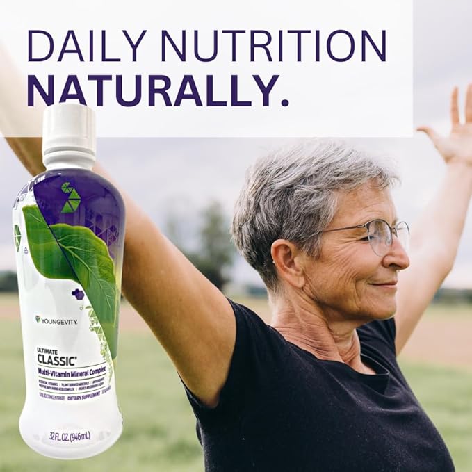 Youngevity Ultimate Classic® - Mega Multi-Vitamin &amp Mineral Complex - 16 Vitamins 70+ Minerals 12+ Amino Acids Grape Seed CoQ10 and More - Highly Absorbable Liquid (32 Fl Oz - Pack of 1)