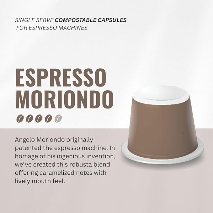 Tayst Espresso Pods Espresso Moriondo Coffee Capsules Compatible with Original Nespresso Machine Sustainable Single Serve Pack of 30