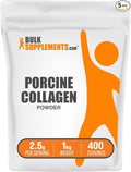 BulkSupplements.com Porcine Collagen Powder - Hydrolyzed Collagen Peptides - Gluten Free 2500mg per Serving 5kg (11 lbs) (Pack of 5)