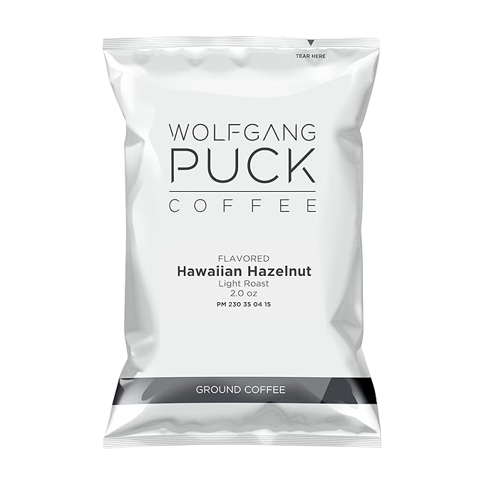 Wolfgang Puck Coffee Hawaiian Hazelnut each 2.0 ounce Portion Pack makes 8-10 cups (Pack of 18)