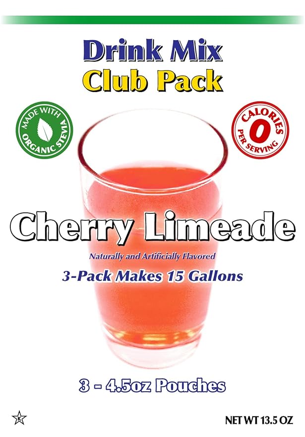 GramZero Cherry Limeade Zero Calorie Sugar Free Drink Mix Great For Nutrition Club Loaded Teas Stevia Sweetened