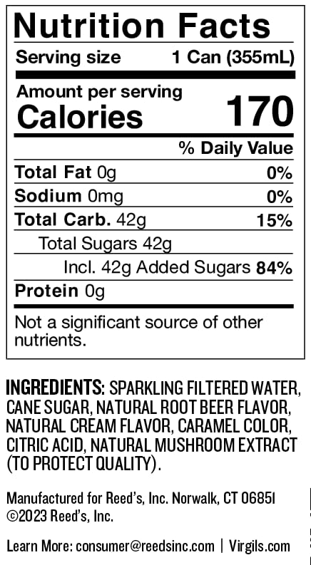Virgil's Handcrafted Root Beer - Rich Bold Flavor - 12oz Cans 24 Pack