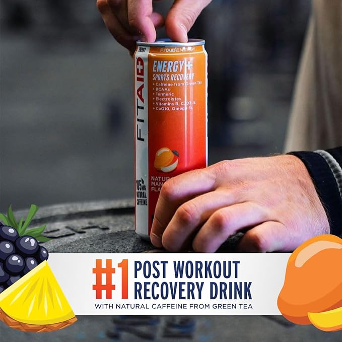 LIFEAID FITAID Energy 200mg Natural Caffeine Keto Variety Pack Optimum Performance Formula: BCAAs Quercetin Electrolytes Omega-3s 15 Calories Paleo Vegan &amp Gluten-Free 12 Fl Oz (Pack of