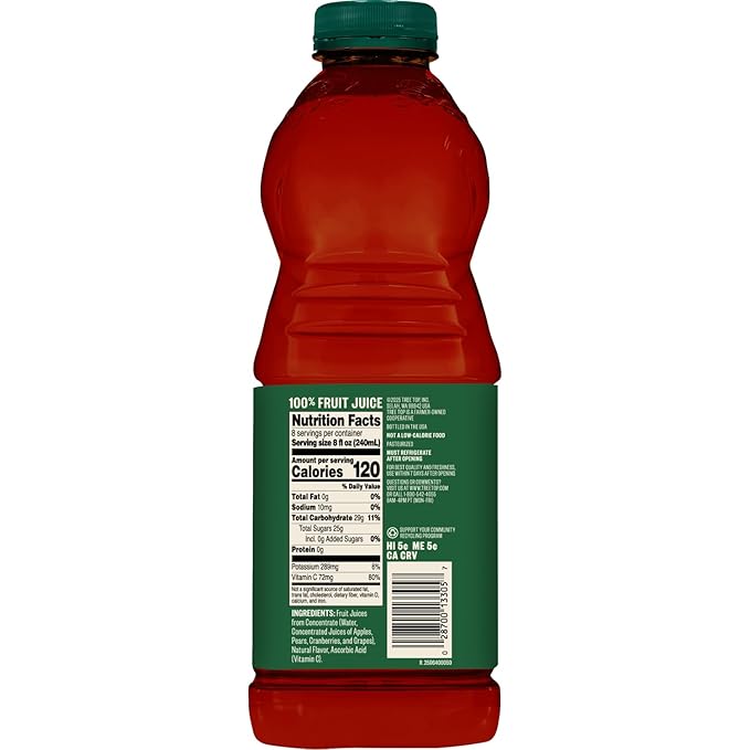 Tree Top Apple Cranberry Juice 64 Fl Oz (Pack of 8)