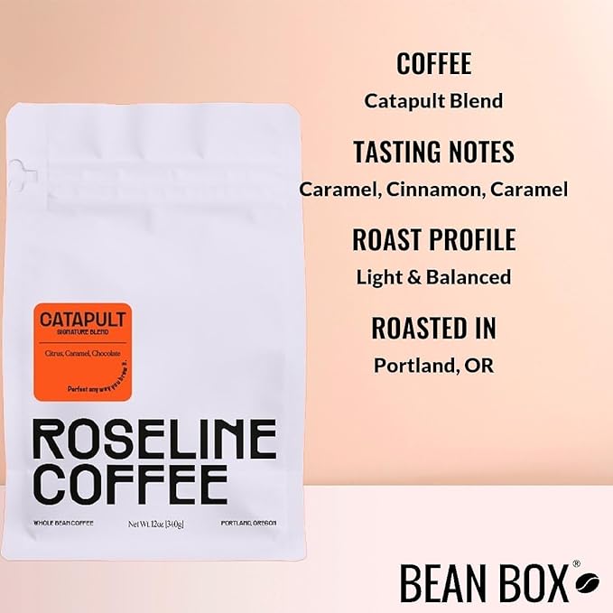 Catapult Blend - Roasted by Roseline Coffee - Whole Bean Coffee - 12 Ounce Bag