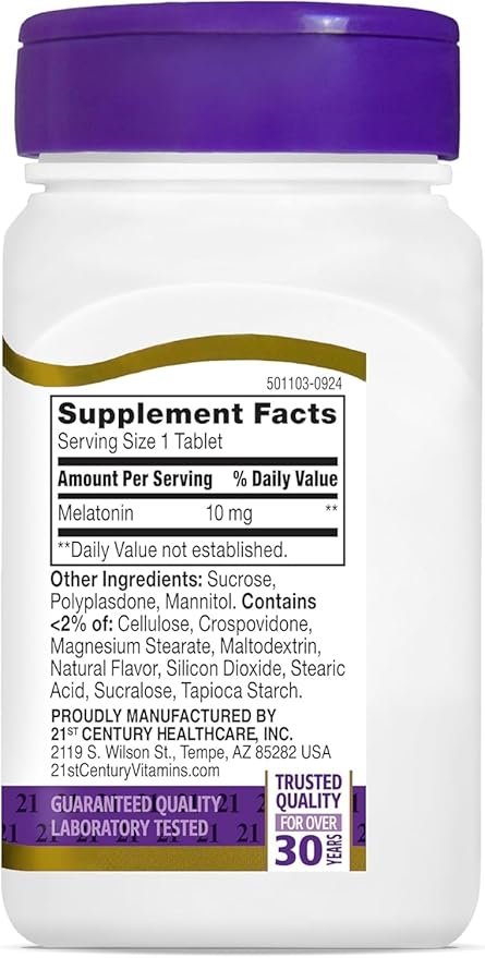 21st Century Quick Dissolve Melatonin 10mg Cherry 120 ea (Pack of 2)