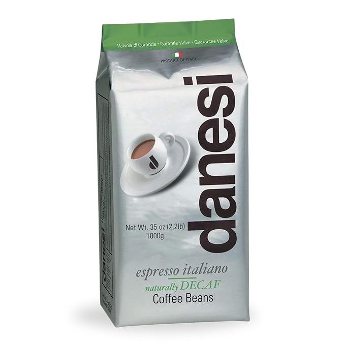 Danesi Caffe Italian Whole Coffee Beans - Espresso Coffee Beans and Medium Roast Whole Bean - Perfect for Espresso Machines French Press and Home Brewing - Decaf (2.2 lb)